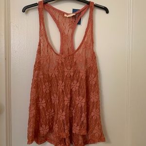 Flower  Lace Sleeveless Top - Size S